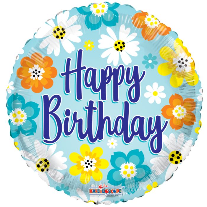 MET "HAPPY BIRTHDAY" FLORAL (18")