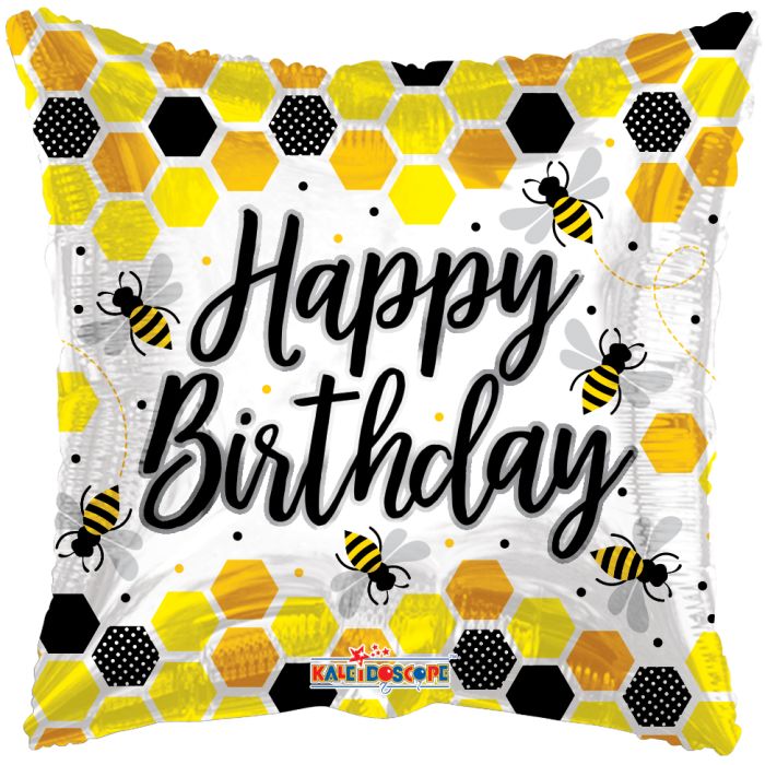 18" Happy Bday Honey abeja