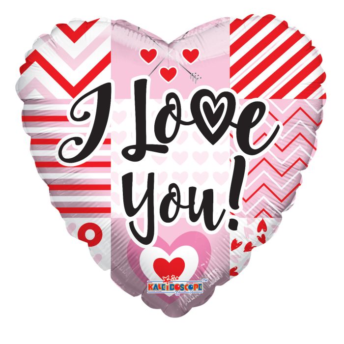 18" I Love You rayas