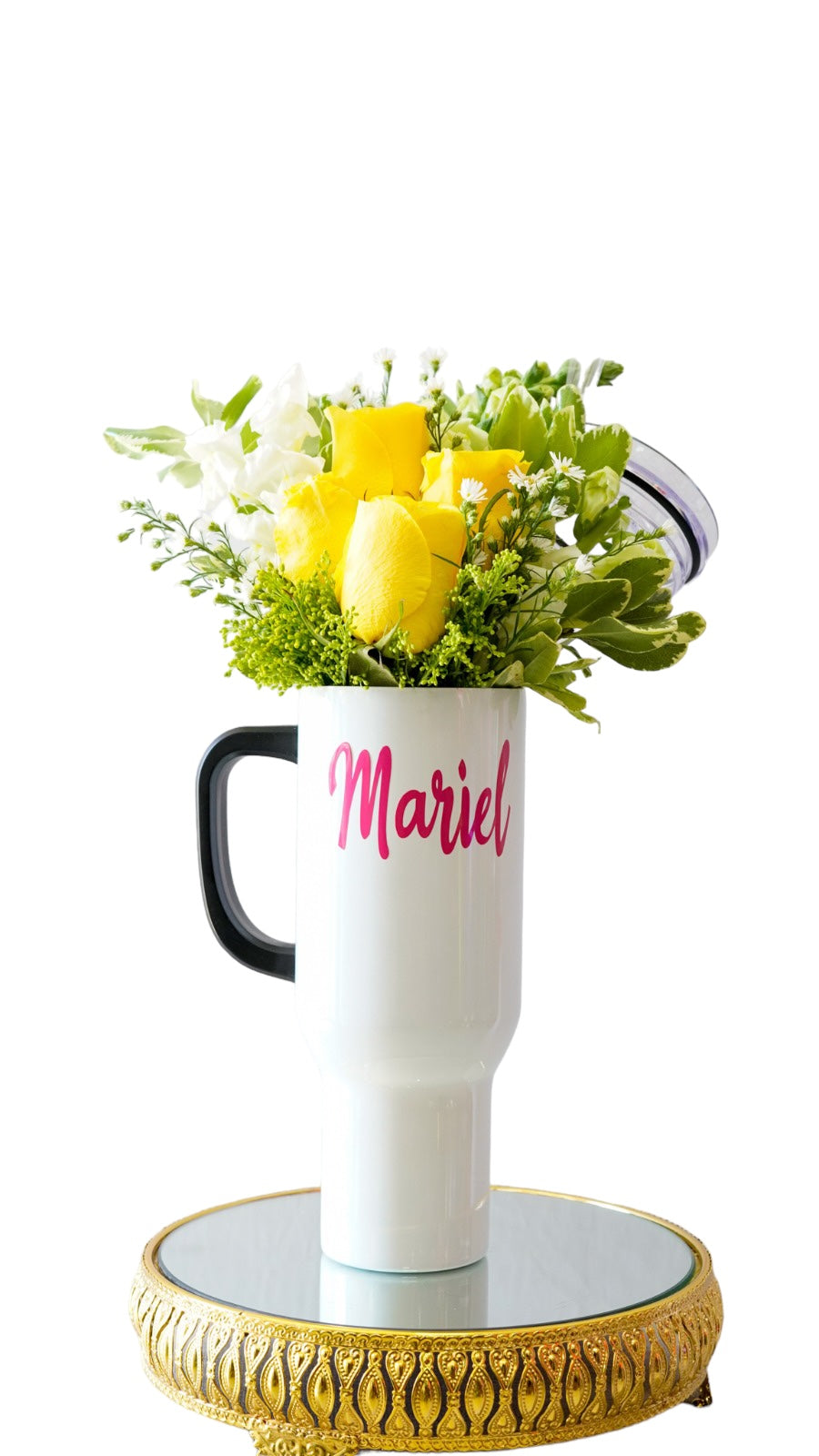 Arreglo de Flores en Vaso Sublimado