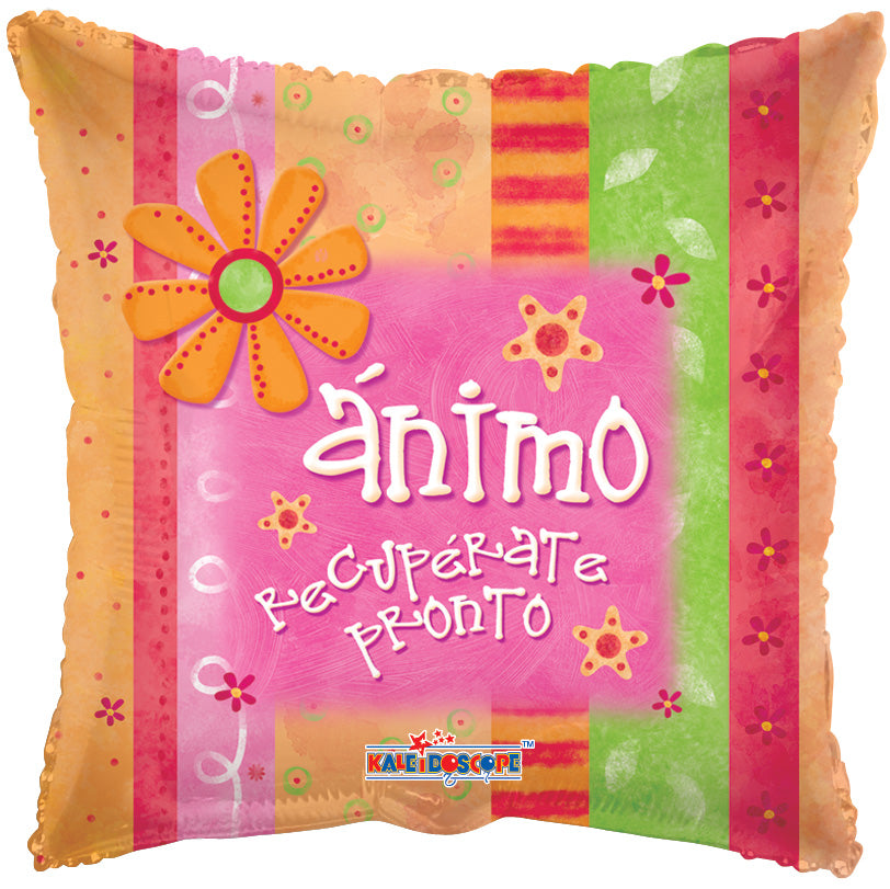 Metalico 18¨ Cuadrado de Colores. Animo Recuperate Pronto