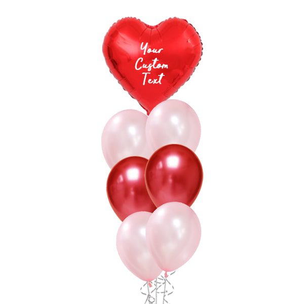 Arreglo de Globos corazón personalizado + 6 latex