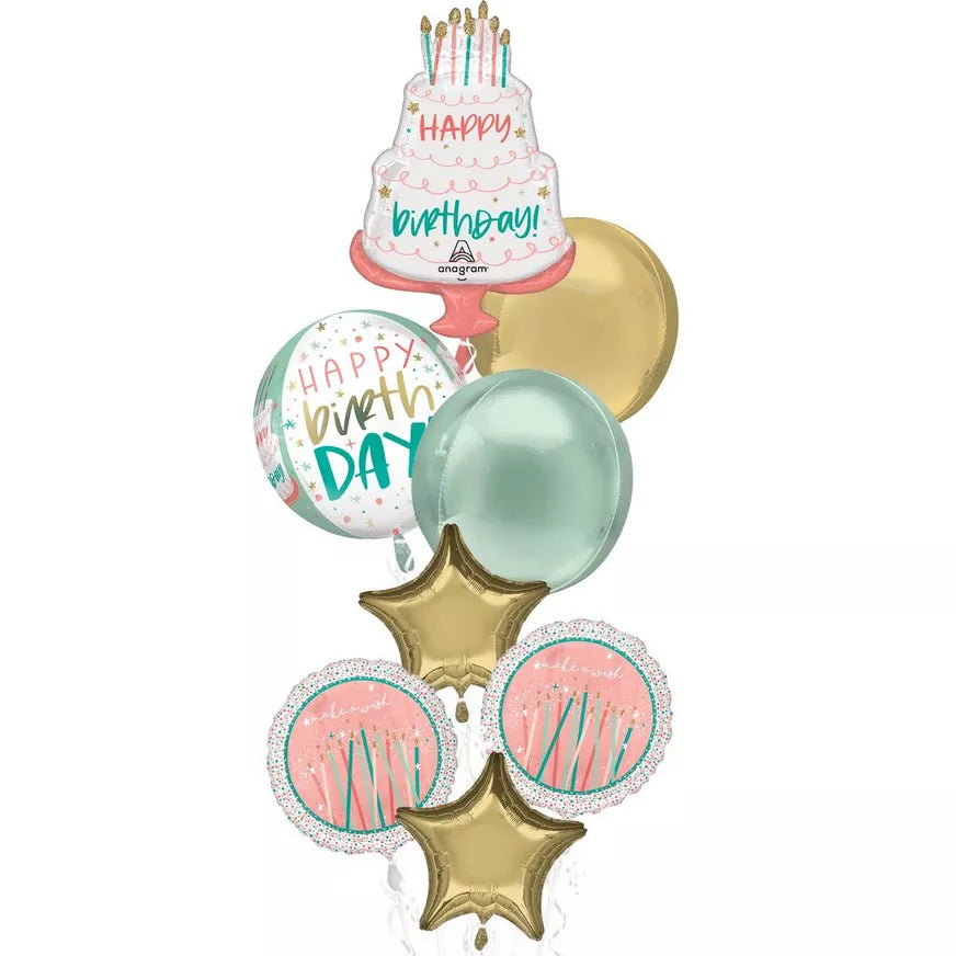 Arreglo de Globos Happy Birthday