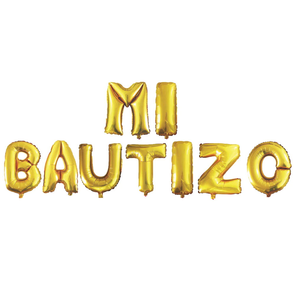 Letrero inflable 16" Mi bautizo dorado