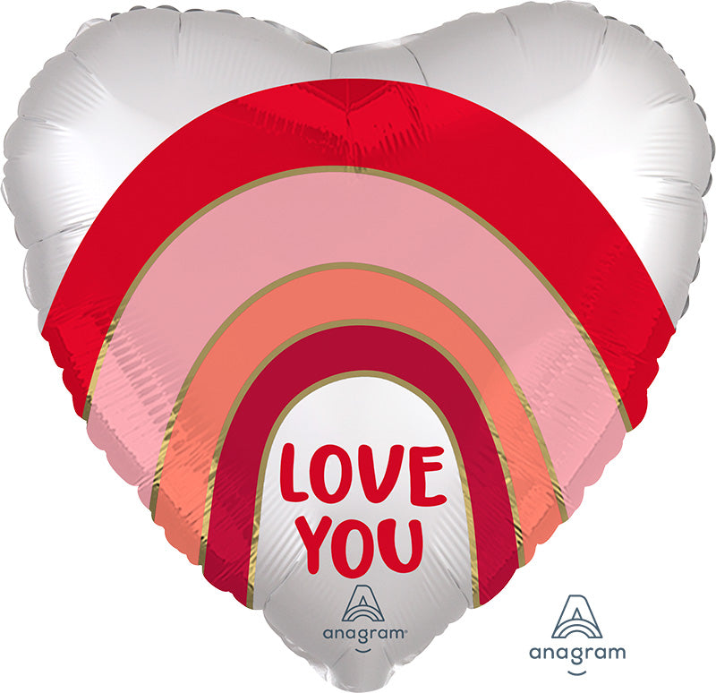 18" Satin Love You Rainbow
