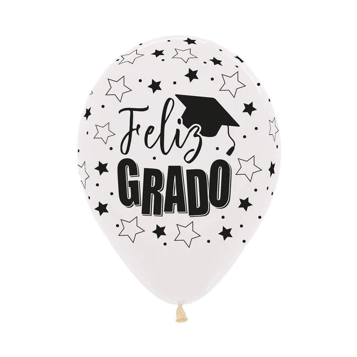 Latex 12" Transparente Feliz Grado
