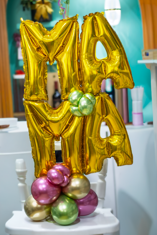 Bouquet de Globos “MAMÁ” en Dorado ✨💛