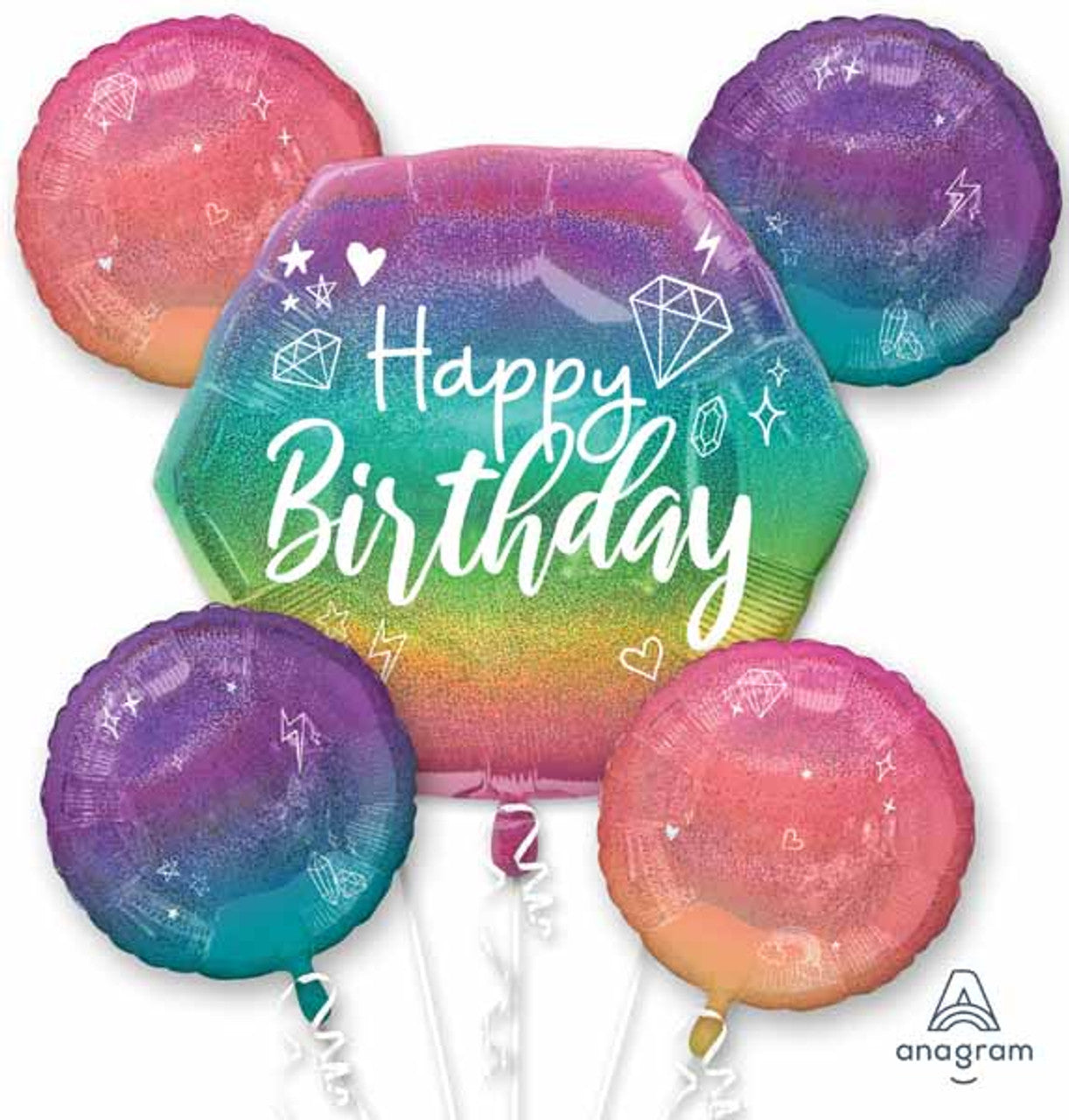 SET GLOBOS HAPPY BIRTHDAY MULTICOLOR