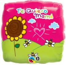 METALICO 18¨ CUADRADO TE QUIERO MAMA' ROSADO CON VERDE