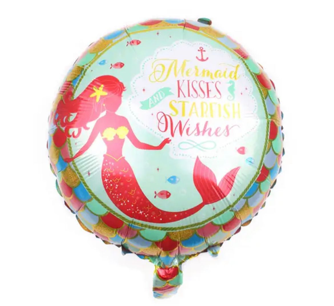 METALICO 18¨ DE SIRENA ROJA MERMAID KISSES STARFISH WISHES