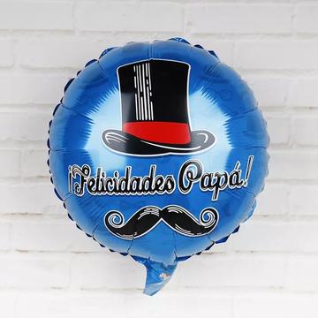 METALICO 18¨ AZUL SOMBRERO NEGRO FELICIDADES PAPá!