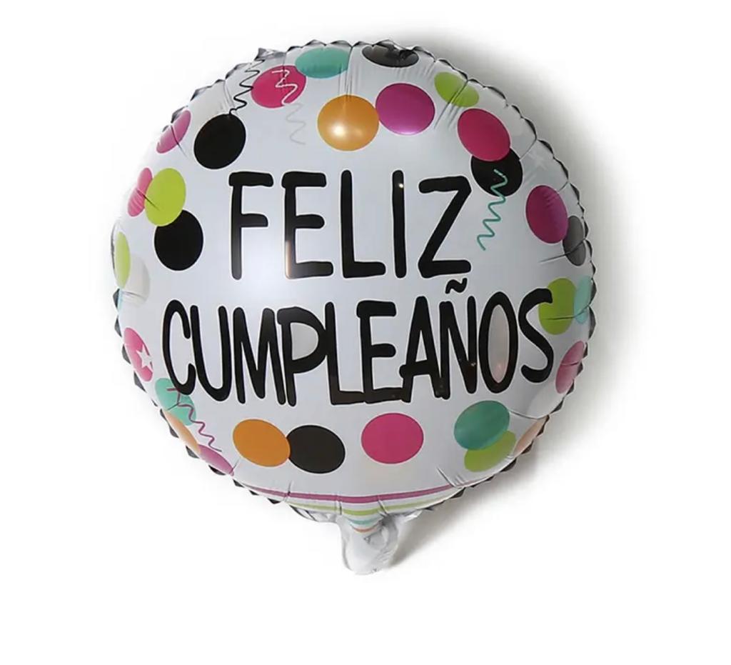 Metalico 18" blanco con bolitas de colores