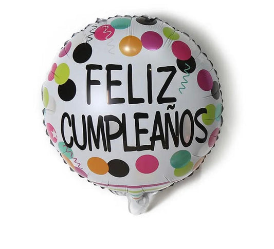 Metalico 18" blanco con bolitas de colores