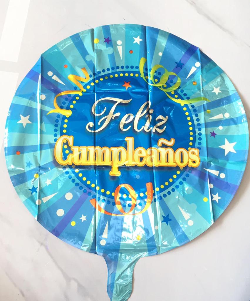 Metalico 18¨ azul Feliz Cumpleaños