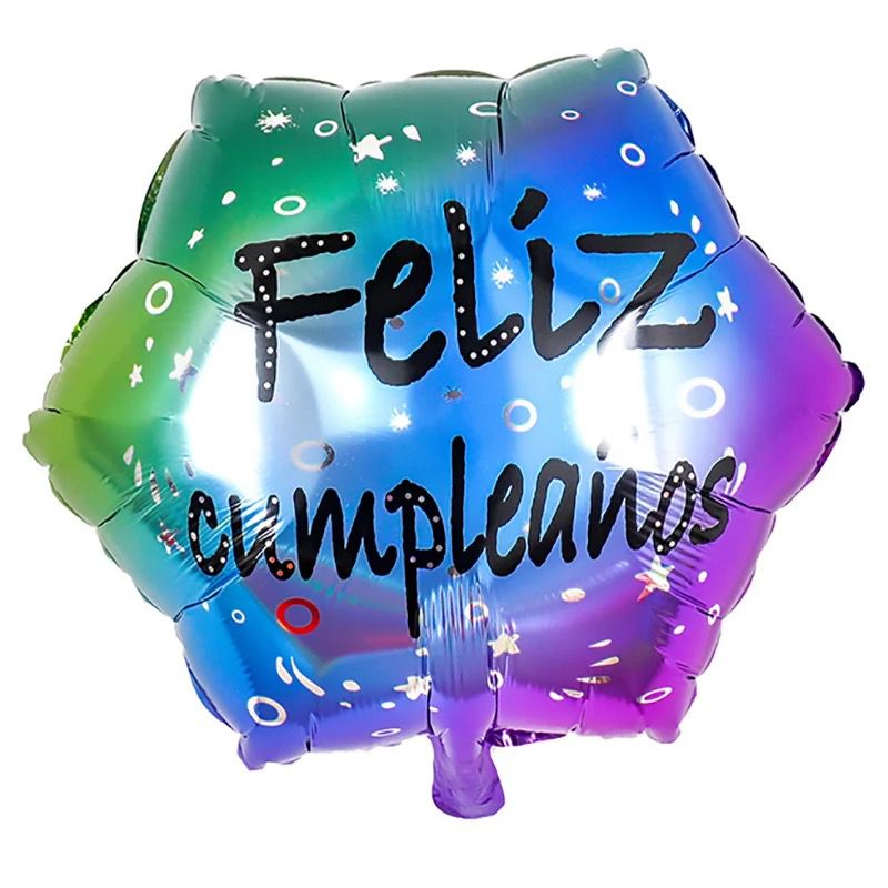 Metálico 18¨ hexagonal verde azul y morado