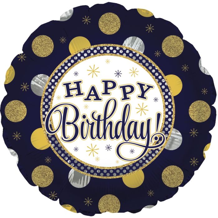 18 Birthday Dots Navy