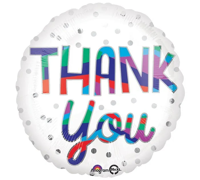 THANK YOU SILVER DOTS 18"