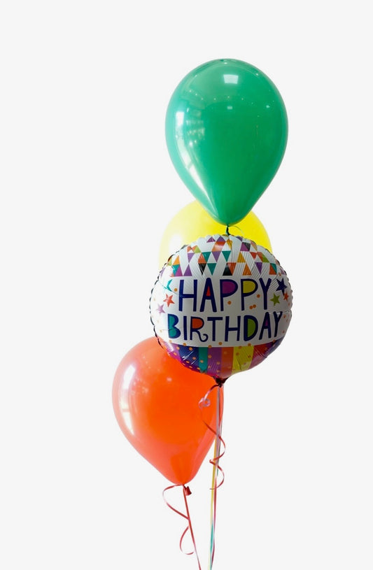 Arreglo de Globos 3 latex 12" mas Metálico de 18"
