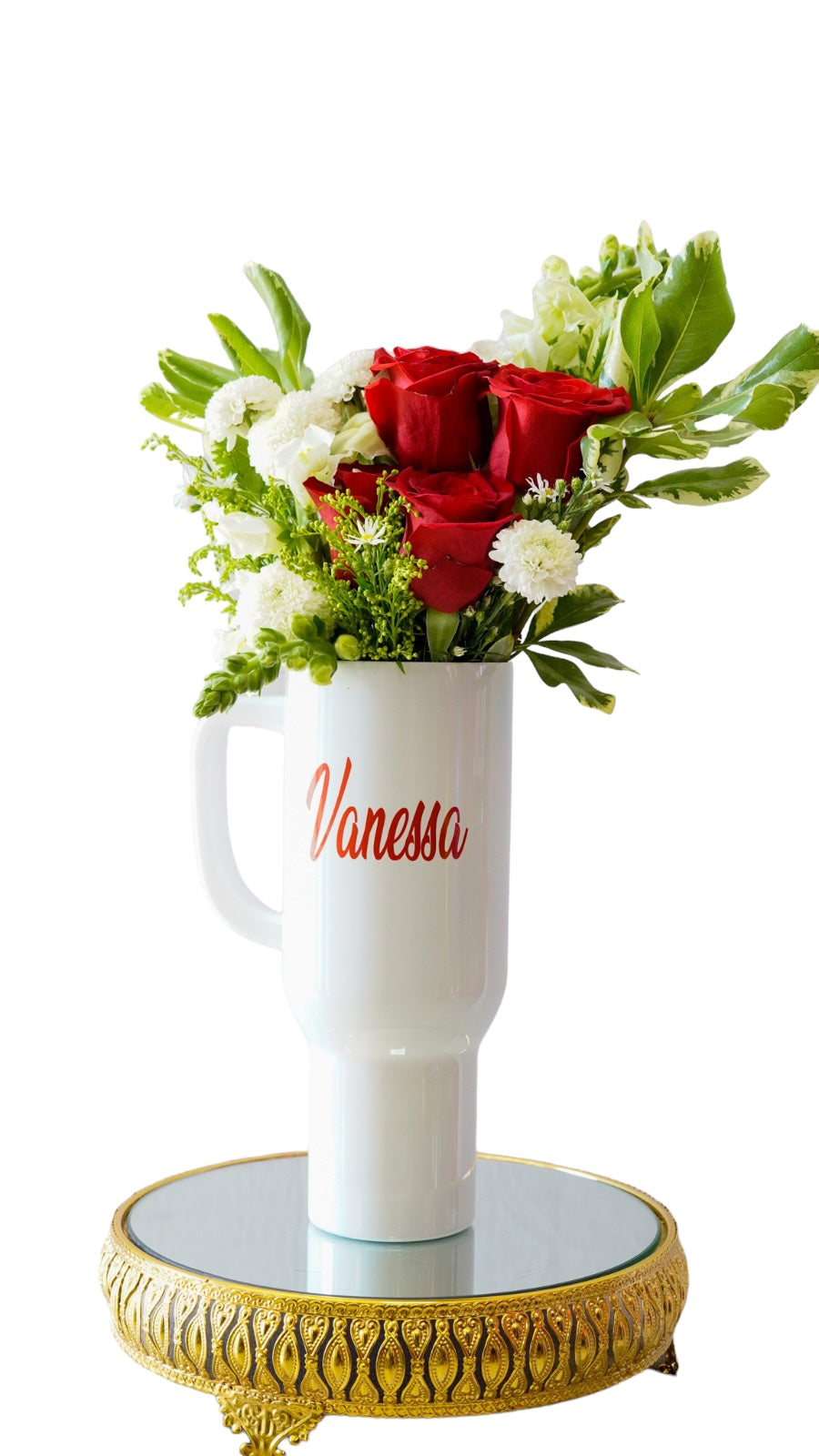 Arreglo de Flores en Vaso Sublimado
