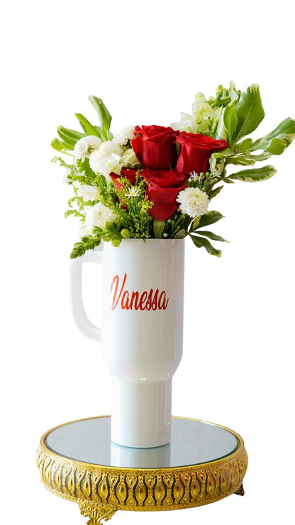 Arreglo de Flores en Vaso Sublimado
