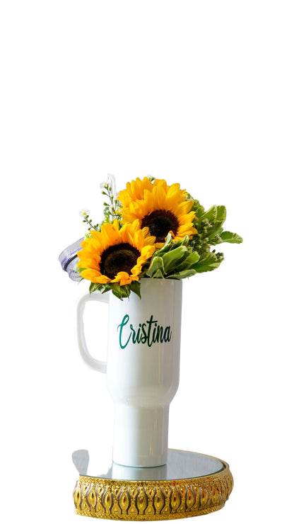 Arreglo en girasoles en Vaso 40 onza personalizado en sublimación