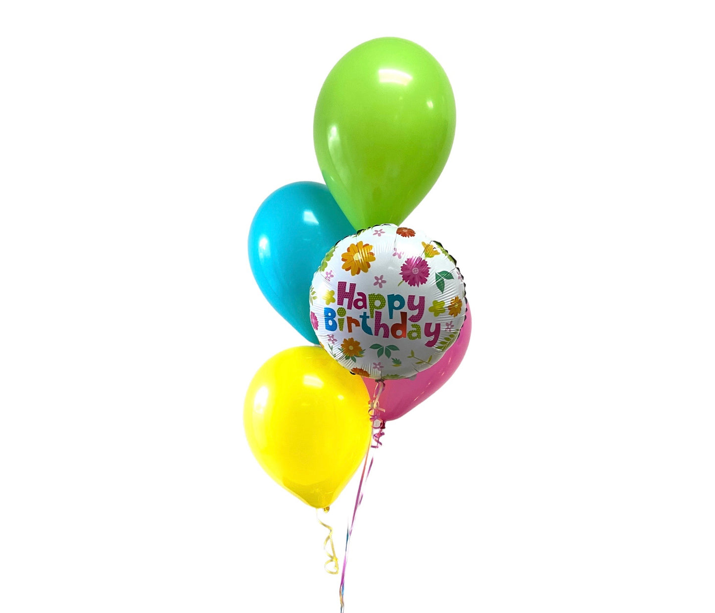 Arreglo de Globos 4 latex 12" mas Metálico de 18"