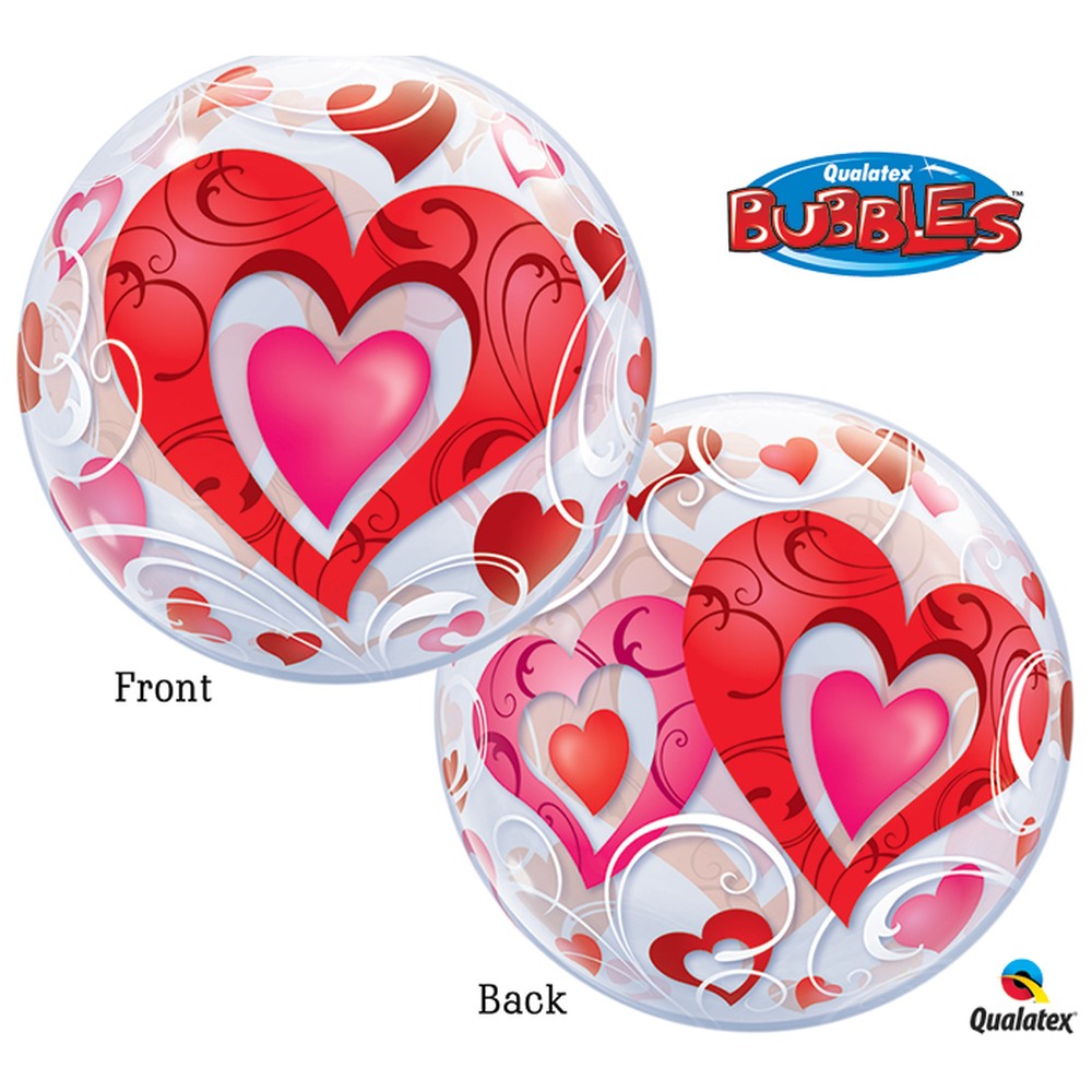 Burbuja corazones rojo