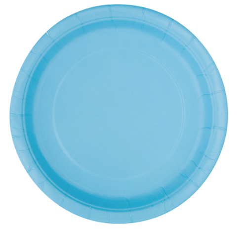 24 Platos azul claro