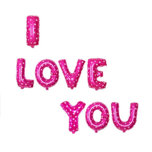 Letrero I Love You rosado