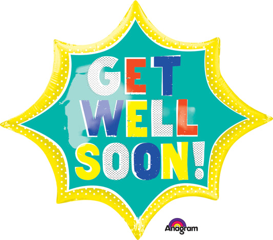 36" Jumbo Get Well Soon Burst Ballon