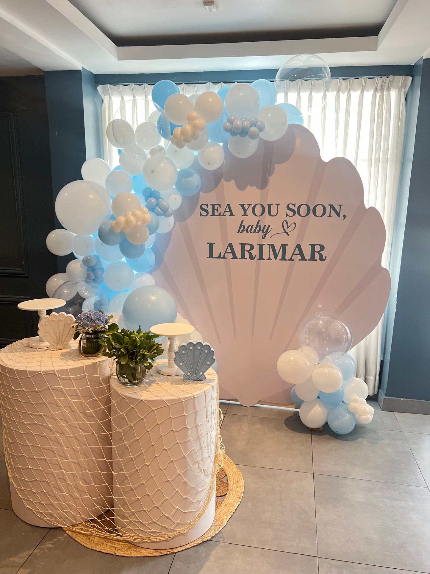 Decoración baby shower sirenita
