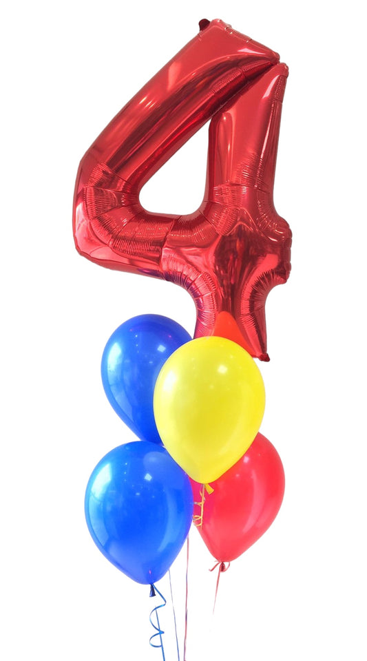 Número 4 rojo supershape