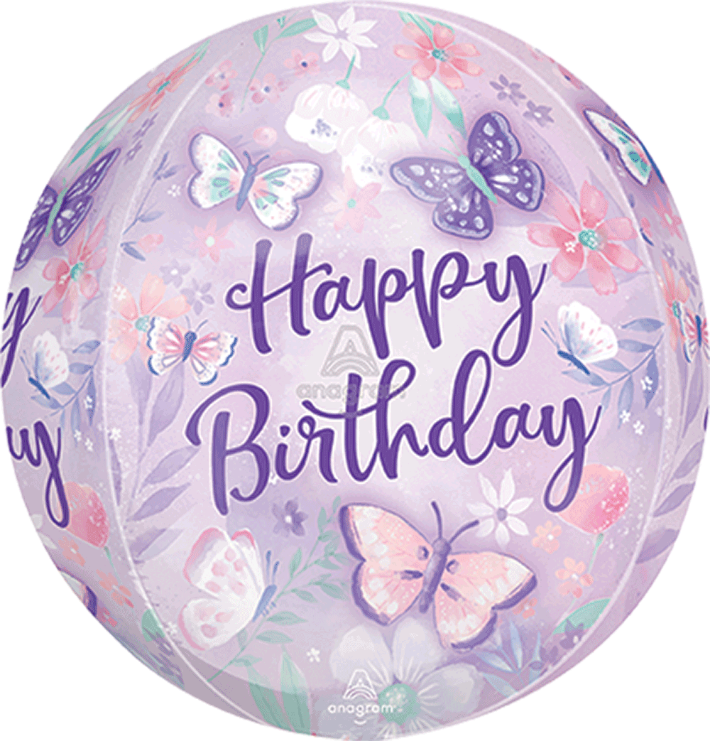 ORBZ "HAPPY BIRTHDAY" MARIPOSA (16")