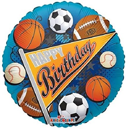 18" HAPPY BIRTHDAY SPORTS PENNANT BALLOON