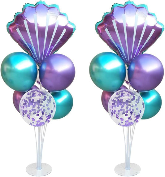 Arreglo de Globos en Base Plastica Concha  de Sirena