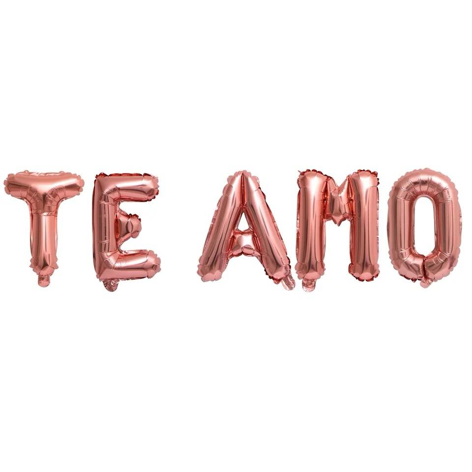 Letrero Inflable Te Amo Rose Gold