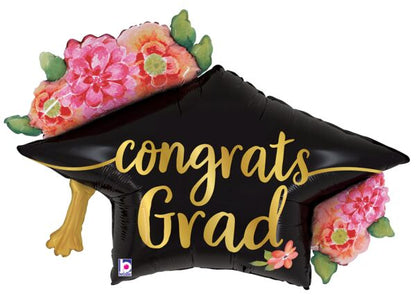 41" Floral Grad Cap flores
