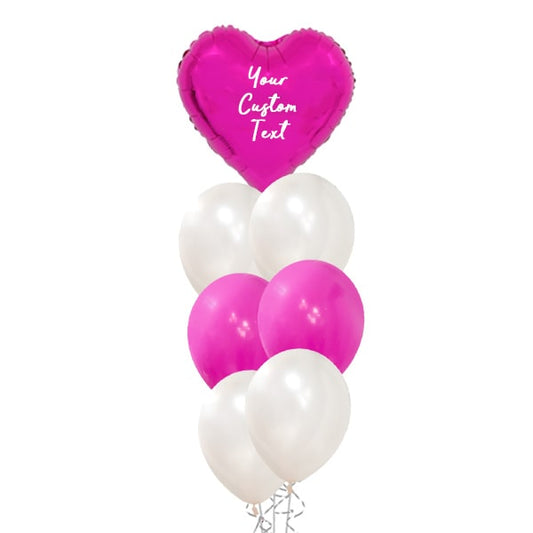 Arreglo de Globos corazón personalizado + 6 latex