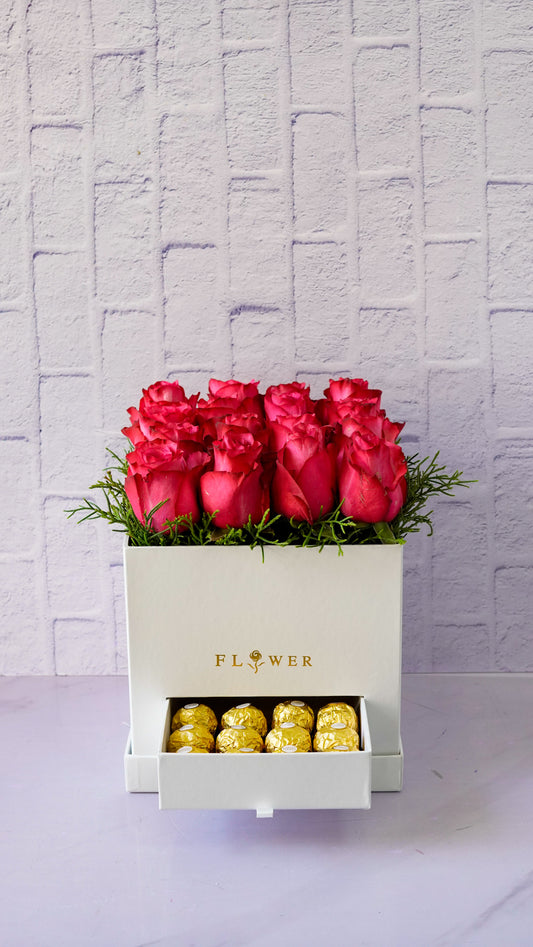 Arreglo de Flores & Chocolates Ferrero Rocher