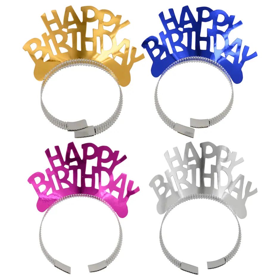 Set 6 cintillos Happy Birthday