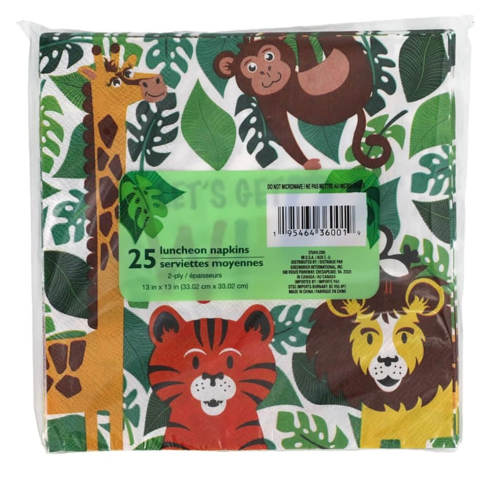 25 servilletas de la selva