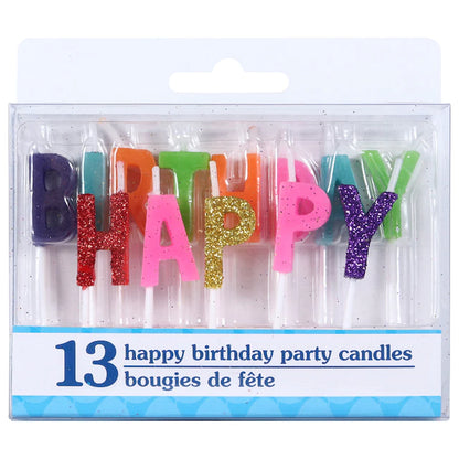 Velas Happy Birthday multicolors
