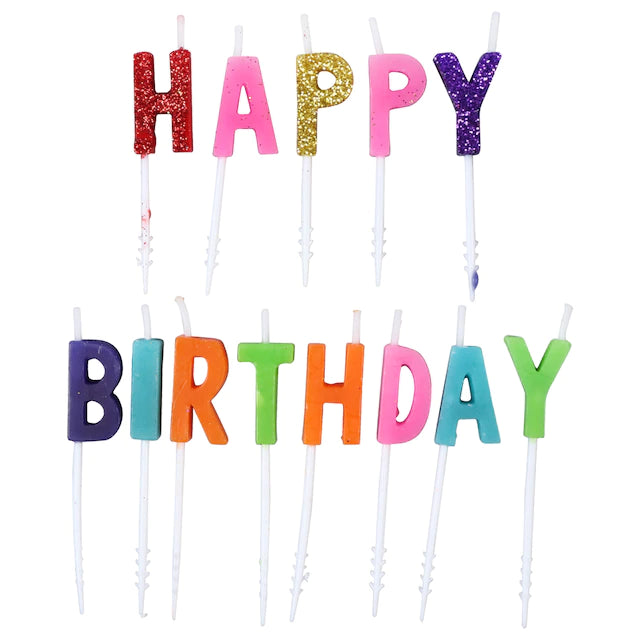 Velas Happy Birthday multicolors