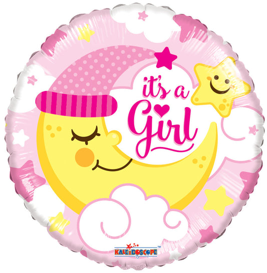 BABY GIRL SLEEPING MOON 18"