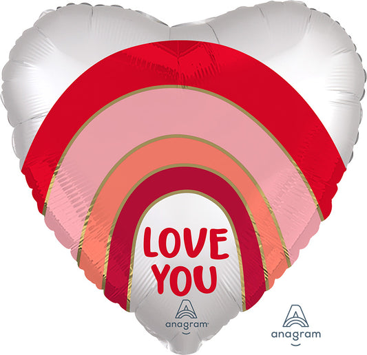 18" Satin Love You Rainbow