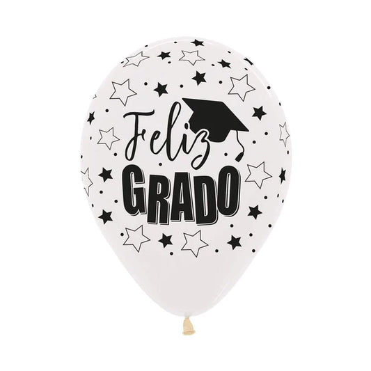 Latex 12" Transparente Feliz Grado