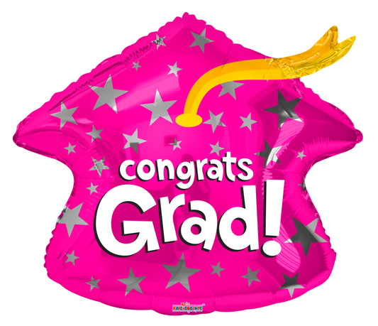 18" Pink Grad Cap rosado