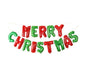 Letrero 16" Merry Christmas verde y rojo