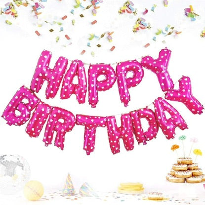 Letrero Happy Birthday rosado