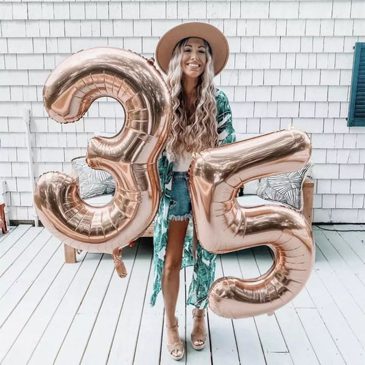 Número 35 Rose Gold con aire